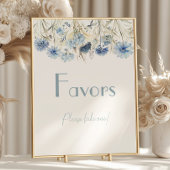 DUSTY Blue Hydrangea Elegant Baby shower Favors Poster