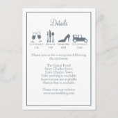 Dusty Blue Hydrangea Elegant Calligraphy Details Informatiekaartje (Voorkant)