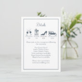 Dusty Blue Hydrangea Elegant Calligraphy Details Informatiekaartje (Staand voorkant)