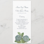 Dusty Blue Hydrangea Elegant Floral Ceremony Programmakaart (Voorkant)