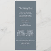 Dusty Blue Hydrangea Floral Elegant Ceremony Programmakaart (Achterkant)