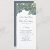Dusty Blue Hydrangea Floral Elegant Ceremony Programmakaart (Voorkant / Achterkant)