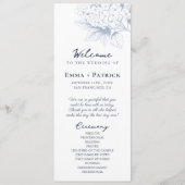 Dusty Blue Hydrangea Floral Wedding Programmakaart (Voorkant)