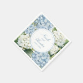 Dusty Blue Hydrangea Floral Wedding Servet (Hoek)