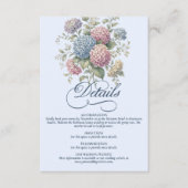Dusty Blue Hydrangea Flowers Wedding Enclosure Informatiekaartje (Voorkant)