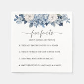 Dusty Blue Hydrangea Fun Facts Wedding Napkins Servet (Voorkant)