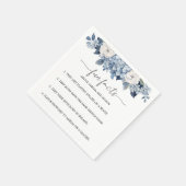 Dusty Blue Hydrangea Fun Facts Wedding Napkins Servet (Hoek)