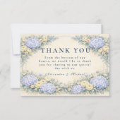 Dusty Blue Hydrangea Garden Wedding Bedankkaart (Voorkant)