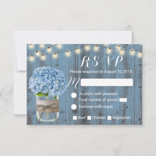 Dusty Blue Hydrangea Jar String Lights RSVP (Voorkant)
