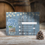 Dusty Blue Hydrangea Jar String Lights RSVP<br><div class="desc">Rustic Blue Hydrangea & String Lights Dusty Blue RSVP/Response Kaarten.</div>