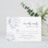 Dusty Blue Hydrangea Meal Options RSVP Card (Staand voorkant)