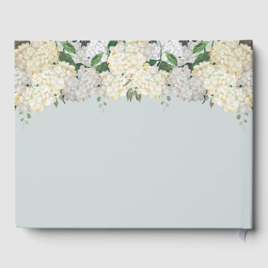 Dusty Blue Hydrangea Memorial Funeral Gastenboek (Achterkant)