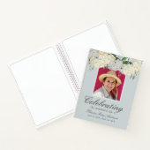 Dusty Blue Hydrangea Memorial Funeral Guest Book Notitieboek (Binnen)