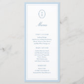 Dusty Blue Hydrangea Monogram Wedding Flat Menu (Voorkant)