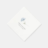 Dusty Blue Hydrangea Personalized Wedding Napkins Servet (Hoek)