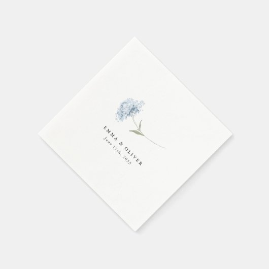 Dusty Blue Hydrangea Personalized Wedding Napkins Servet (Hoek)