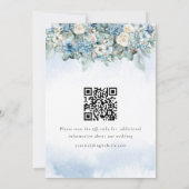 Dusty Blue Hydrangea Photo QR-code Sla de datum op Kaart (Achterkant)