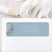 Dusty Blue Hydrangea Return Address Labels (Insitu)