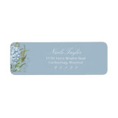 Dusty Blue Hydrangea Return Address Labels (Voorkant)