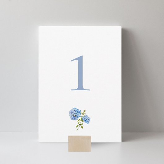 Dusty Blue Hydrangea Tafel Bruiloft Platte Kaart