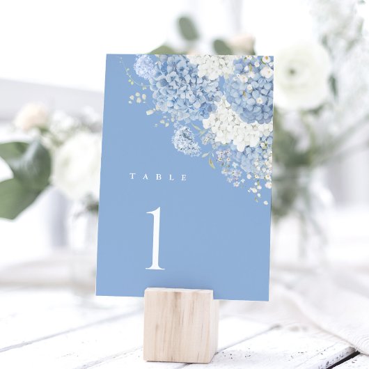 Dusty Blue Hydrangea Watercolor Floral Kaart