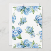 Dusty Blue Hydrangea Waterverf bruiloft uitnodigin Kaart (Achterkant)