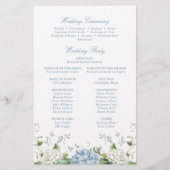 Dusty Blue Hydrangea Wedding Ceremony Program (Achterkant)