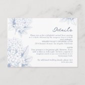 Dusty Blue Hydrangea Wedding Details Informatiekaartje (Voorkant)