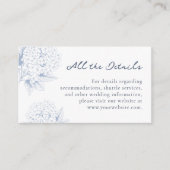 Dusty Blue Hydrangea Wedding Details Informatiekaartje (Voorkant)