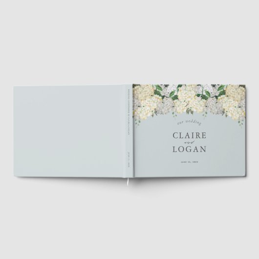 Dusty Blue Hydrangea Wedding Gastenboek (Volledig)