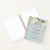 Dusty Blue Hydrangea Wedding Guest Book Notitieboek (Binnen)