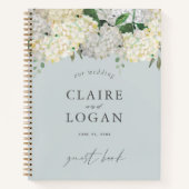 Dusty Blue Hydrangea Wedding Guest Book Notitieboek (Voorkant)