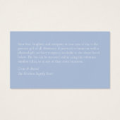 Dusty Blue Hydrangea Wedding Registry Enclosure Visitekaartje (Achterkant)