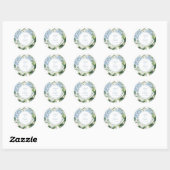 Dusty Blue Hydrangea Wedding  Ronde Sticker (Vel)