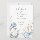 Dusty Blue Hydrangeas Floral Vrijgezellenfeest Kaart (Voorkant)