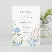 Dusty Blue Hydrangeas Floral Vrijgezellenfeest Kaart (Staand voorkant)