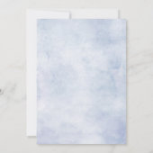 Dusty blue hydrangeas roze rozen repetitief diner kaart (Achterkant)