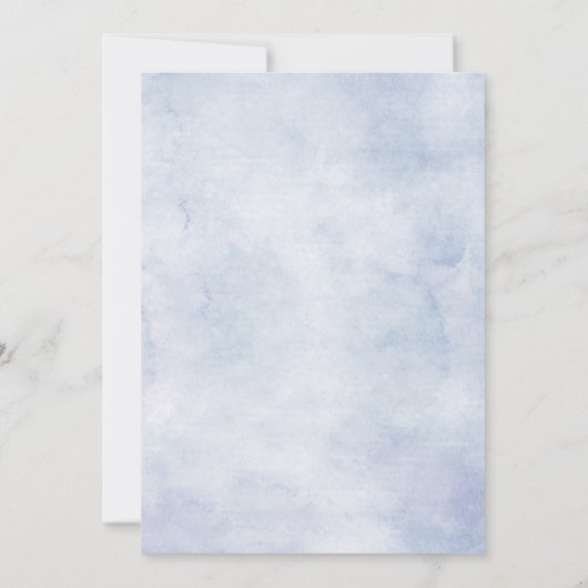 Dusty blue hydrangeas roze rozen repetitief diner kaart (Achterkant)