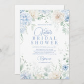 Dusty Blue Hydrangeas Vrijgezellenfeest Kaart (Voorkant / Achterkant)