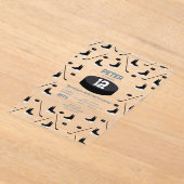 Dusty Blue Ice Hockey Stick, Schaatsen Puck Verjaa Acryl Uitnodigingen (Laagn)