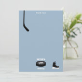 Dusty Blue Ice Hockey Stick, Schaatsen Puck Verjaa Bedankkaart (Staand voorkant)