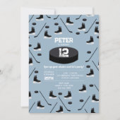 Dusty Blue Ice Hockey Stick, Schaatsen Puck Verjaa Kaart (Voorkant)