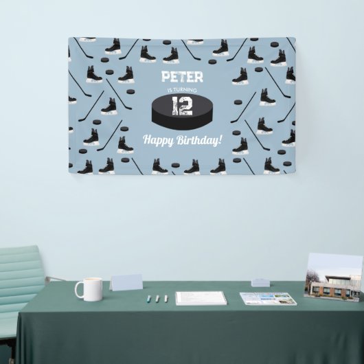 Dusty Blue Ice Hockey Stick, Schaatsen Puck Verjaa Spandoek (Beurs)