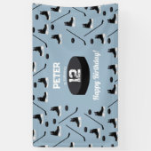 Dusty Blue Ice Hockey Stick, Schaatsen Puck Verjaa Spandoek (Verticaal)