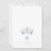 Dusty Blue Icy Winter Quinceanera uitnodiging (Achterkant)