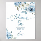 Dusty Blue iets blauw mimosa bar Poster (Voorkant)