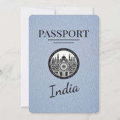 Dusty Blue India Passport Bewaar de datum Save The Date (Voorkant)