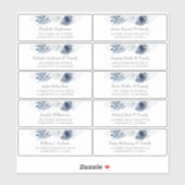 Dusty Blue Individuele Gastennamen Adresetiketten Sticker (Vel)