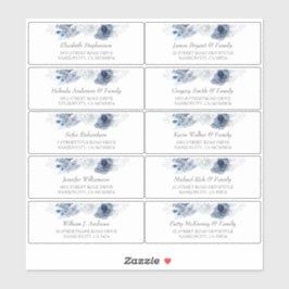 Dusty Blue Individuele Gastennamen Adresetiketten Sticker