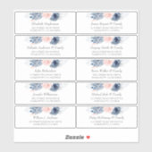 Dusty Blue Individuele Gastennamen Adresetiketten Sticker (Vel)